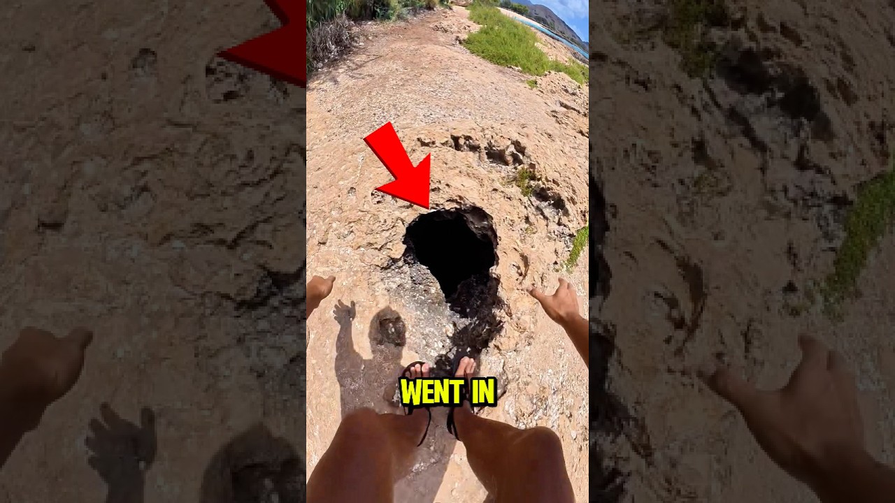 He Found a Hidden Tunnel Under the Beach 😳🌊