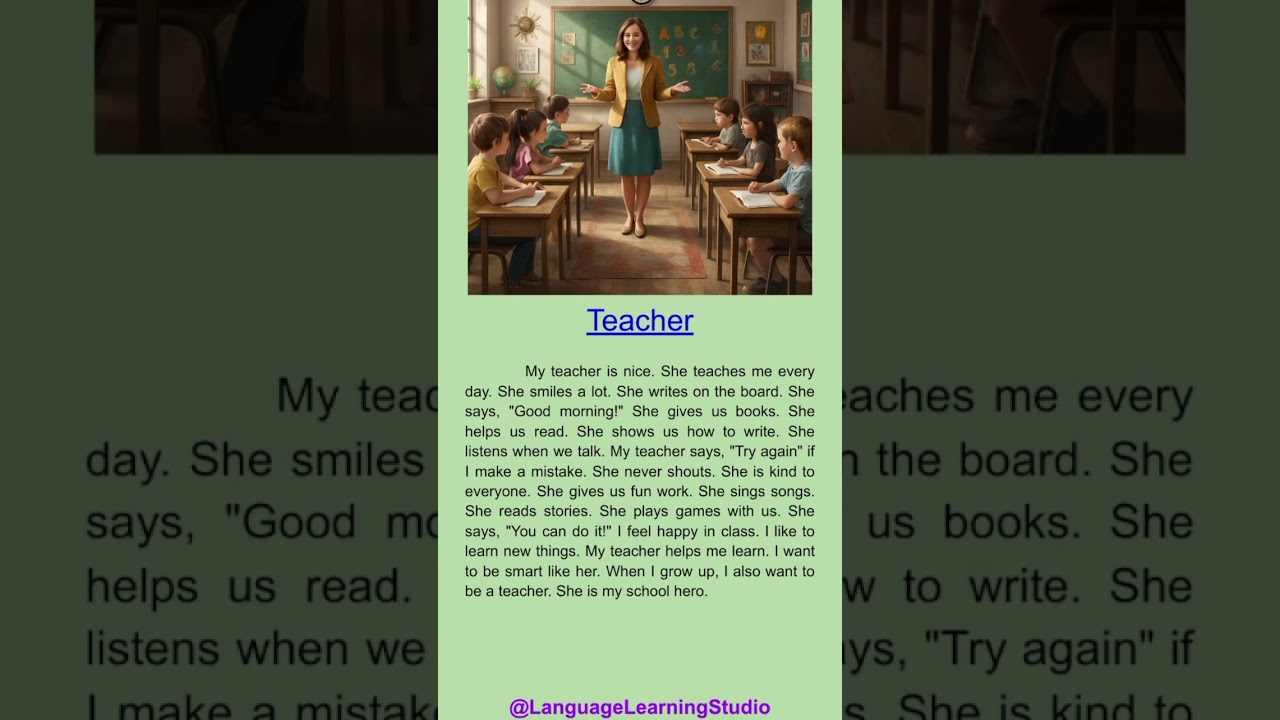 Learn English by Listening to Stories | My Teacher #readingeanglish #listeningEnglish #english #usa