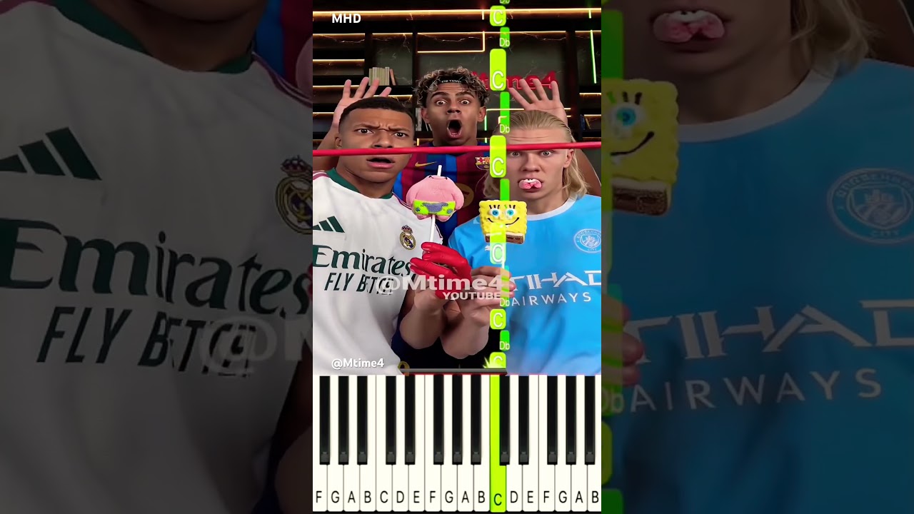 Mbappé, Haaland and Yamal Tried the Candy Bar Trend 🍬😂 - Piano #parody #football #haaland