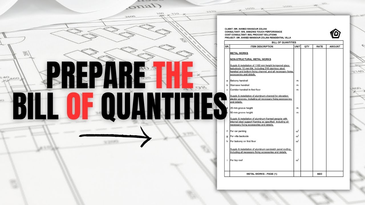 Step-by-Step Guide to Preparing a BOQ (Bill of Quantities)