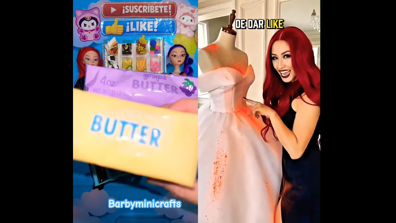 👗Mira echa polvo pica en el vestido 😱 #craft #viral #barbie #hechoamano  #diy #kpop #art