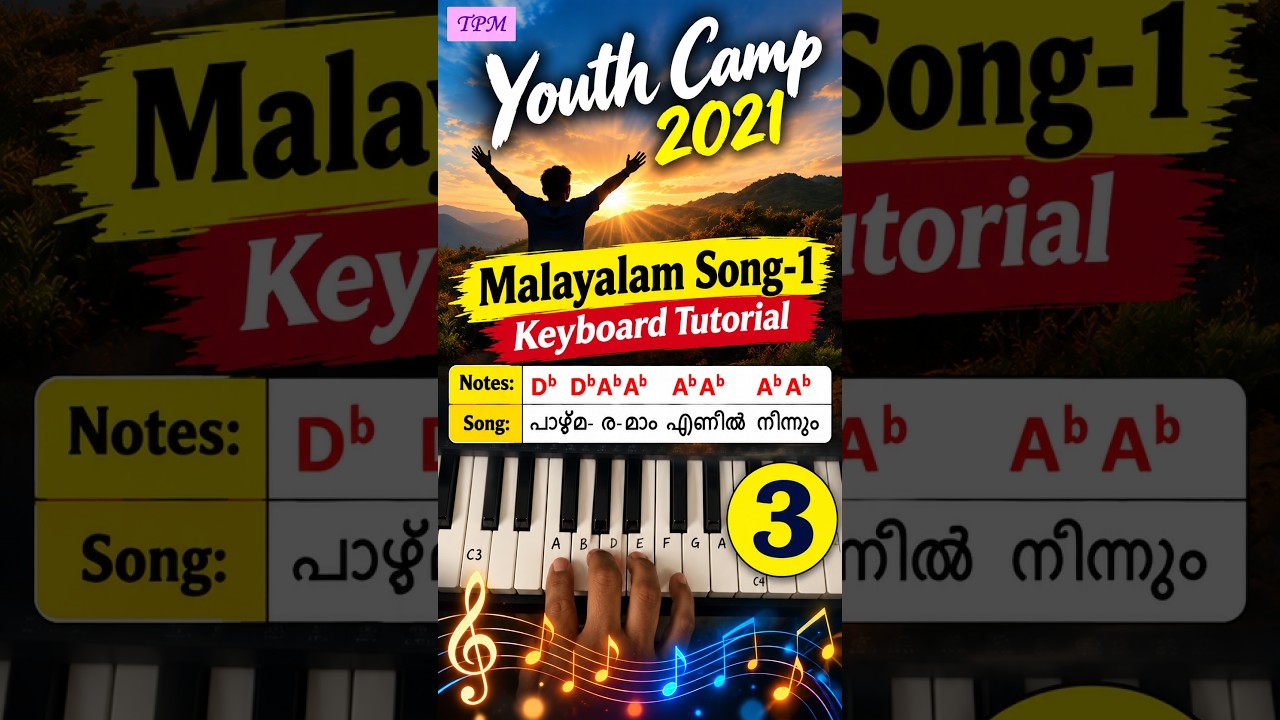 Youth Camp 2021 Malayalam Song keyboard notes with Malayalam lyrics #shinesmusic  #piano  #keyboard