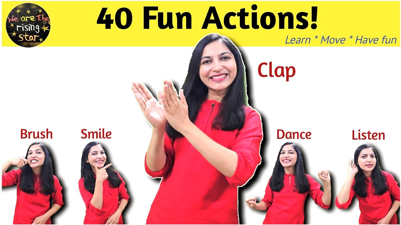 40 Fun Actions for Kids! 🤸 | Learn Action Verbs in English | WATRstar