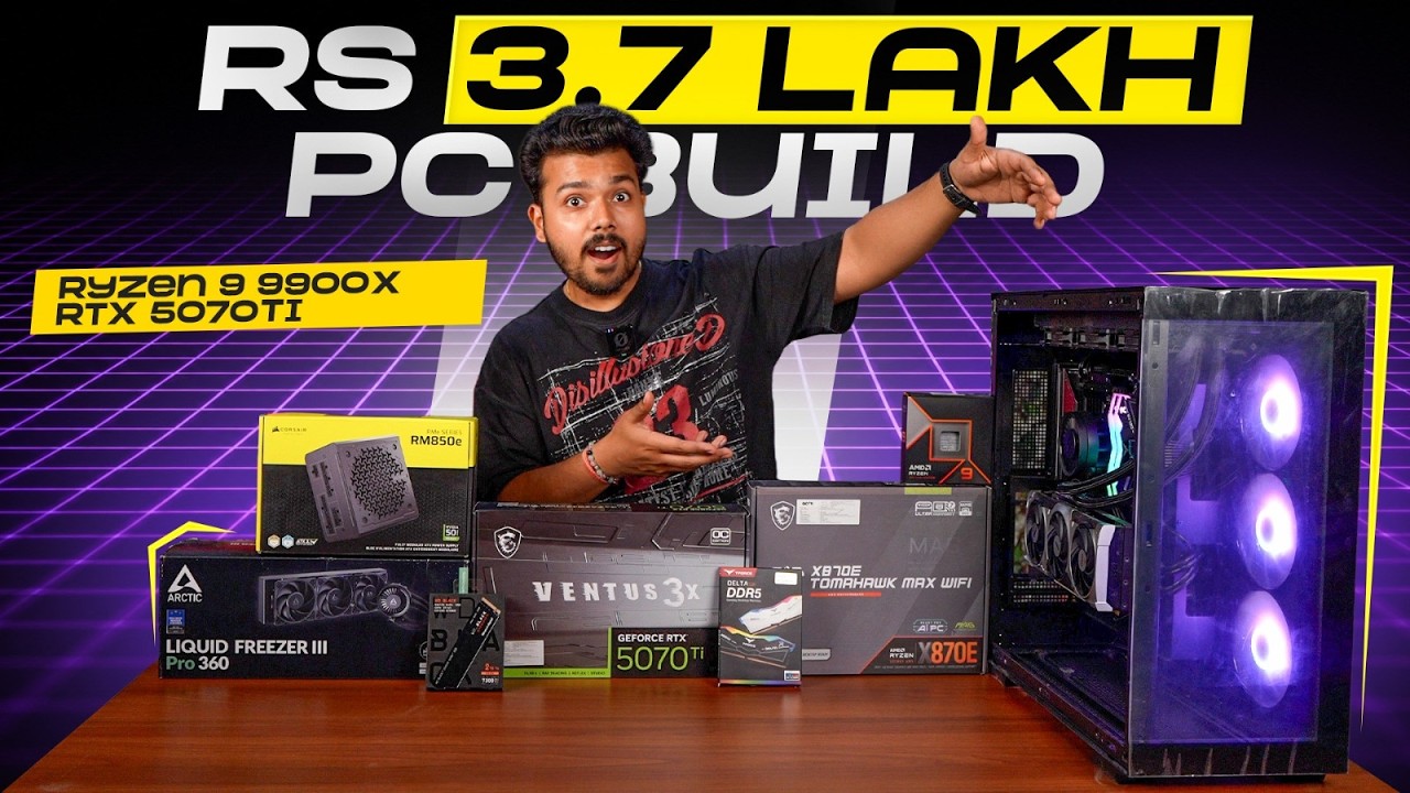 Rs 3.7 Lakh Gaming and Editing PC Build | Ryzen 9 9900X and RTX 5070 Ti 🔥