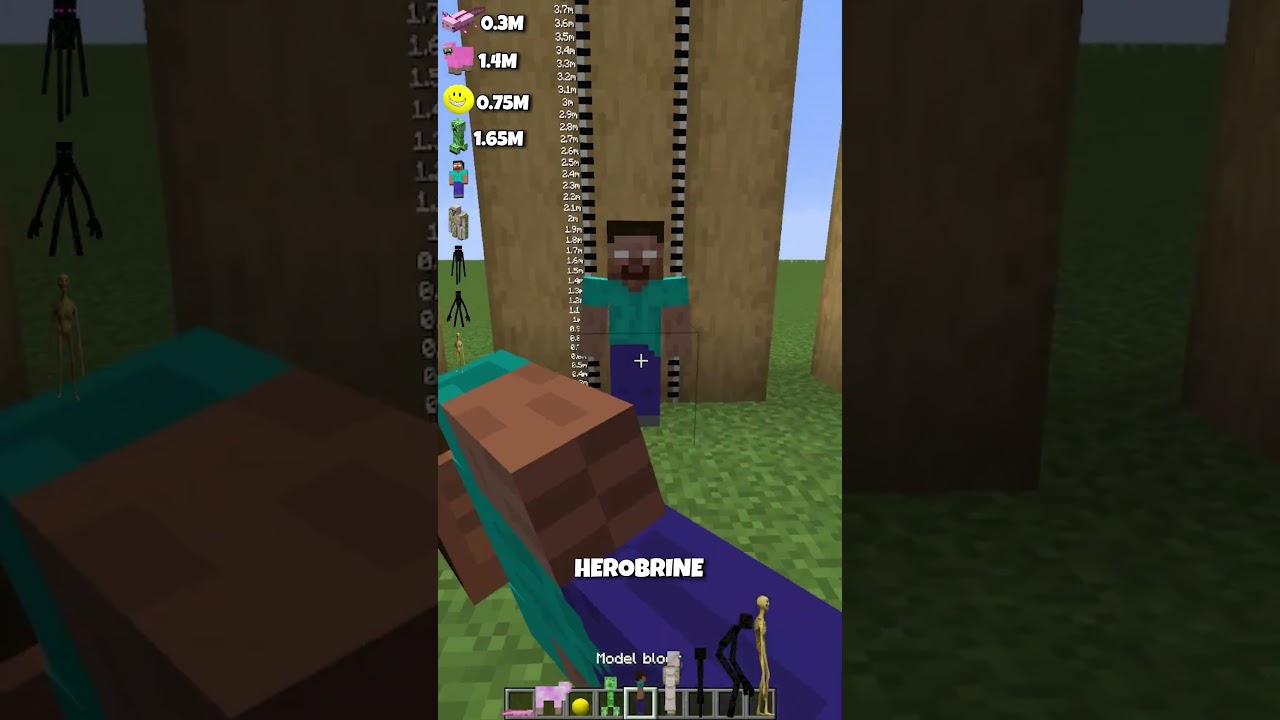 Setting Up Mobs vs Tallness Measurement #shorts #meme #minecraft