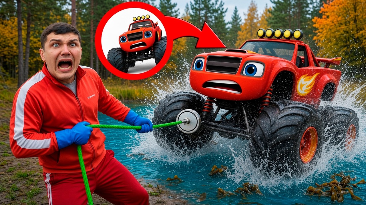 We Found BLAZE Truck Underwater While Magnet Fishing! Monster Machines CRASHED!
