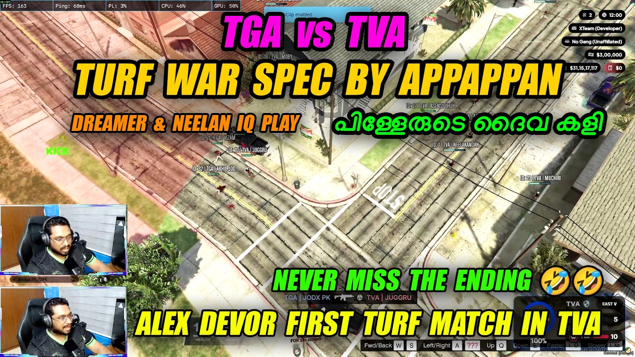 TGA vs TVA TURF WAR | NEELAN & CHANDRAN IQ PLAY | DONT MISS THE ENDING 🤣| GTA 5 MALAYALAM