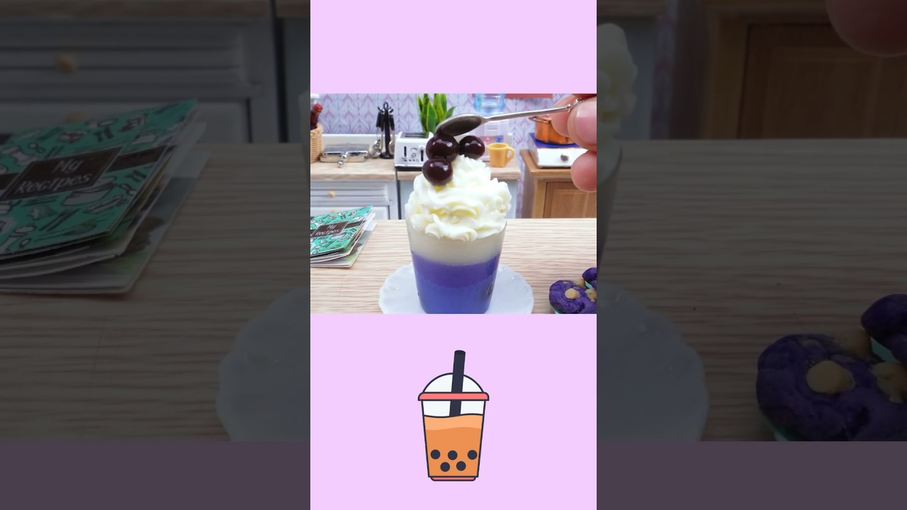Bubble Milk Tea Cake #tinycooking #cute