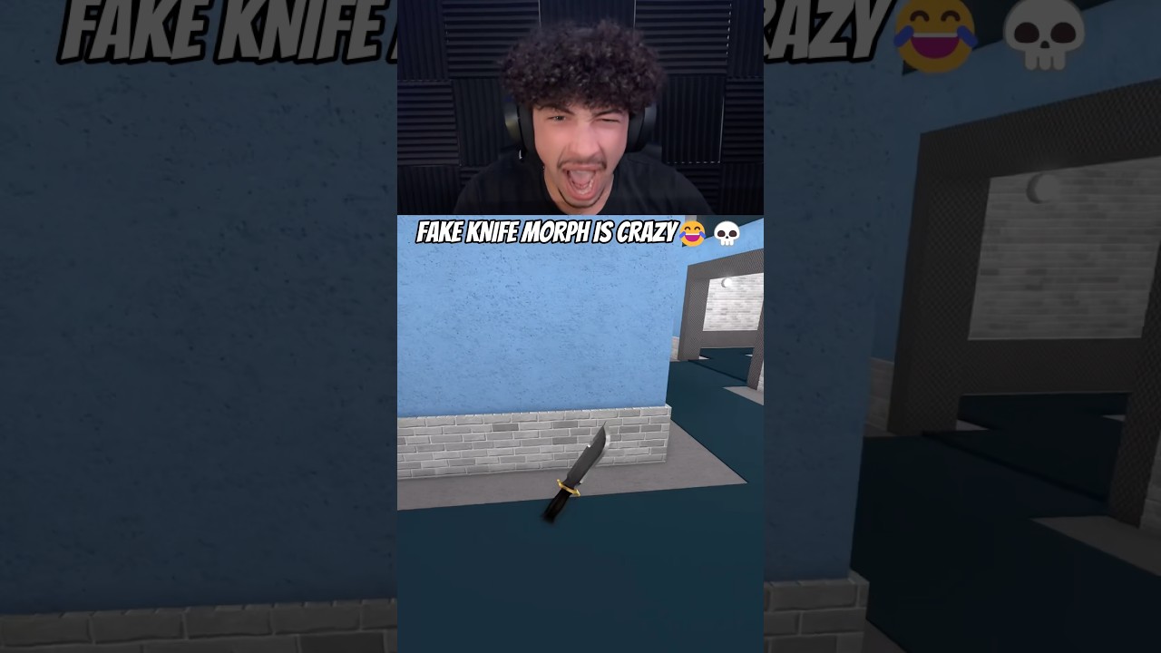 FAKE KNIFE MORPH IS CRAZY😂💀 #roblox #mm2