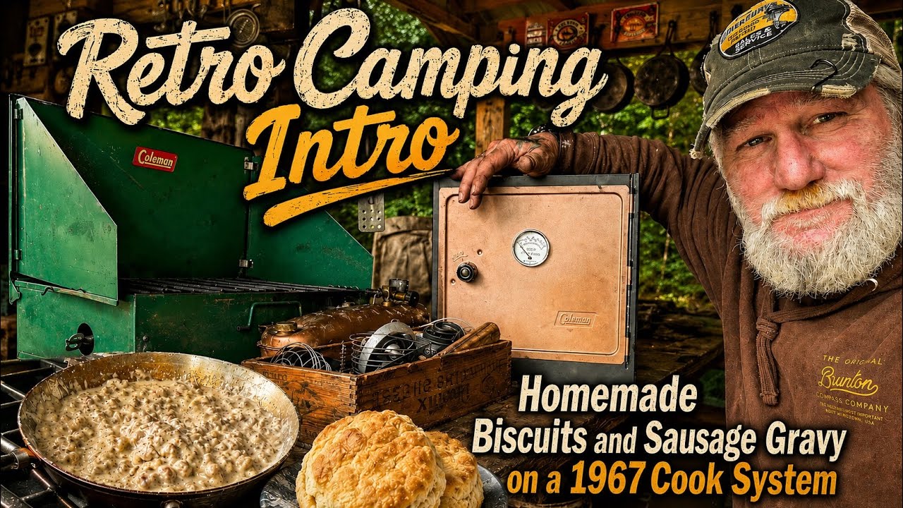     Retro Camping Intro | Homemade Biscuits & Sausage Gravy on a 1967 Cook System