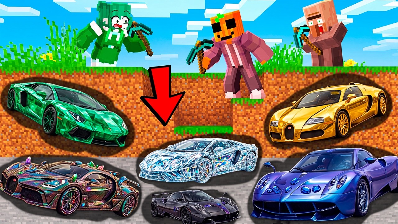 Encontré COCHES REALISTAS Super OP Bajo TIERRA en Minecraft