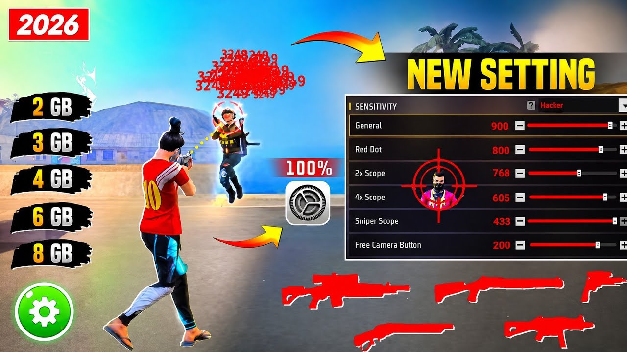 Free Fire Max Headshot Setting After Update 2026⚡Best Sensitivity Settings ⚙️| Sensitivity Setting