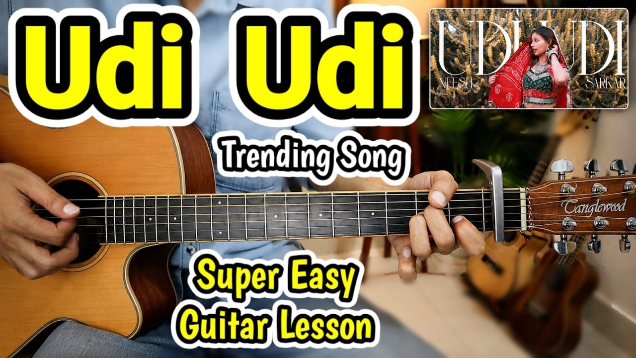 Udi Udi - Trending Song - Most Easy Guitar Lesson Chords Cover - Aneesh Poojari - Beginners