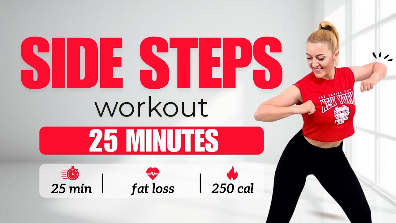 🔥Get Rid of Thigh Fat in 25 Min🔥Slim Thighs Workout🔥SIDE STEPS CARDIO - NO SQUATS/NO LUNGES🔥