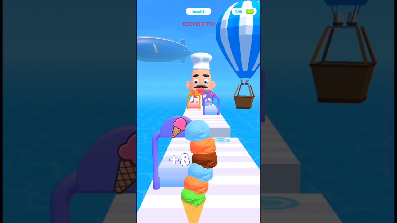 Stacky Ice Cream Theif 🍦 Runner| Level- 8 #freefire  #youtubeshorts #shortsfeed
