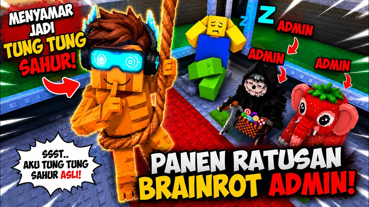 AKU MENYAMAR JADI BRAINROT DEMI PANEN RATUSAN BRAINROT ADMIN!! - Roblox Become a Brainrot