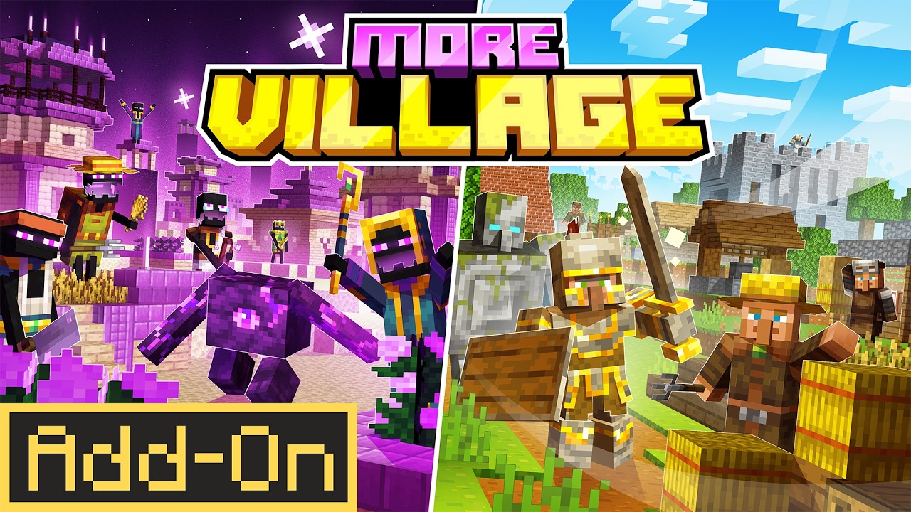 MORE VILLAGES 1.0 ADDON Adds 8 New Villages and 135 Villagers to Minecraft Bedrock