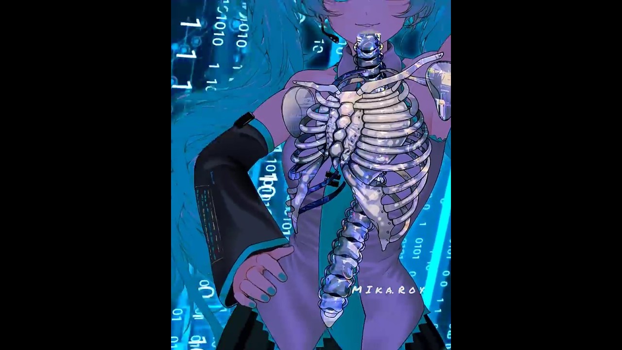 skeleton trend with miku is a good idea isn't it 👀✨ #trending #miku #animation