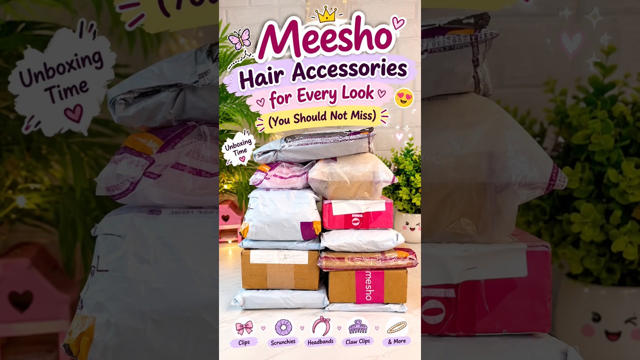 MEESHO Hair Accessories for Every Look ~ Meesho haul #meesho #unboxing #viralshorts #hairaccessories