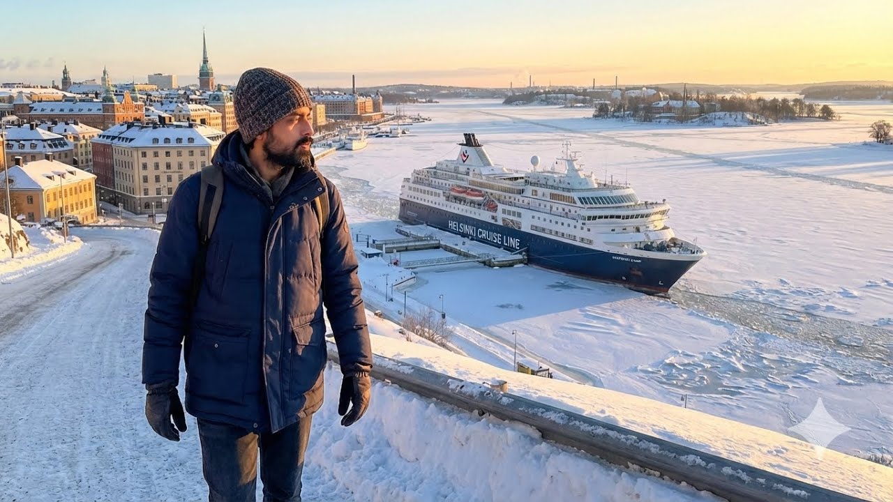 Sweden 🇸🇪 to Finland 🇫🇮: Cruise in Frozen 🥶 Sea