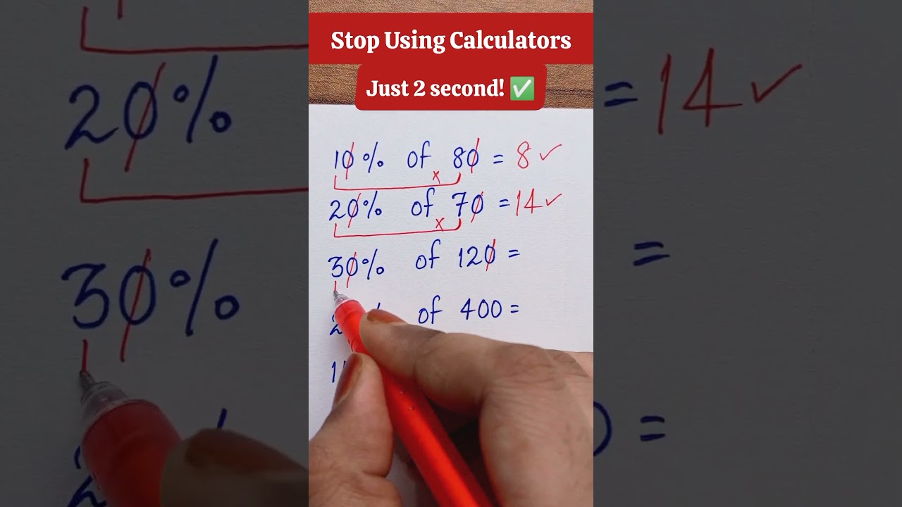 Percentage in 2 second ✅ #maths #mathstricks #mathematics #shorts