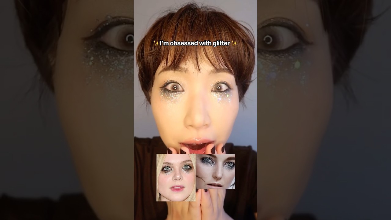 ミ Let’s play with glitter ✧₊˚⊹ # #makeup #beauty #trending