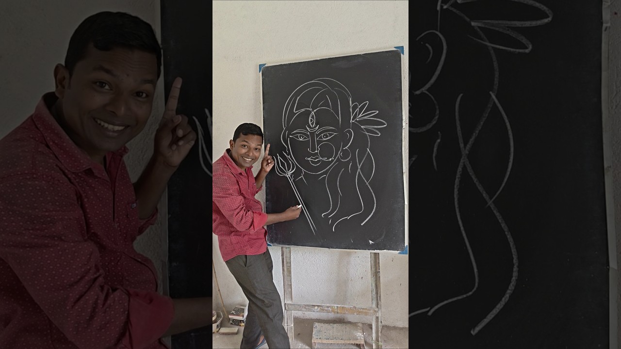 মা থেকে মা দূর্গার ছবি আঁকা #art #viral #howto #drawing #sketch #tutorial #shorts