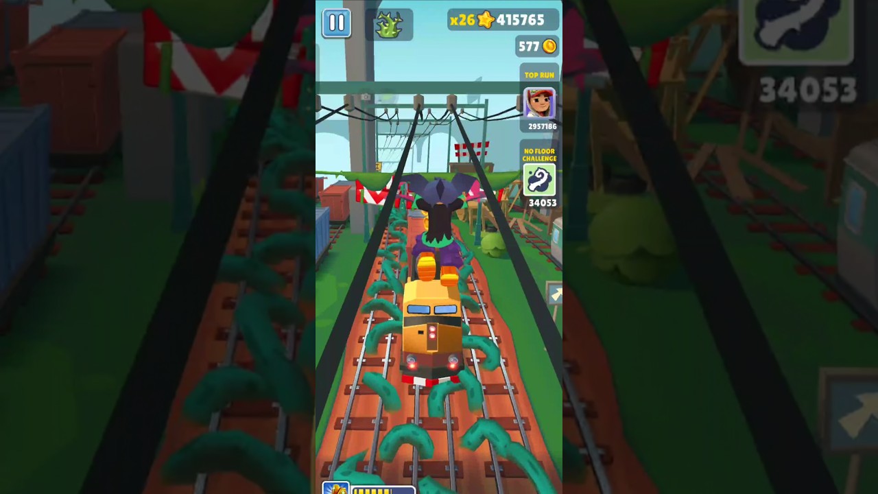 monster plant in subway surfers challange #subwaysurfers #shorts #gaming