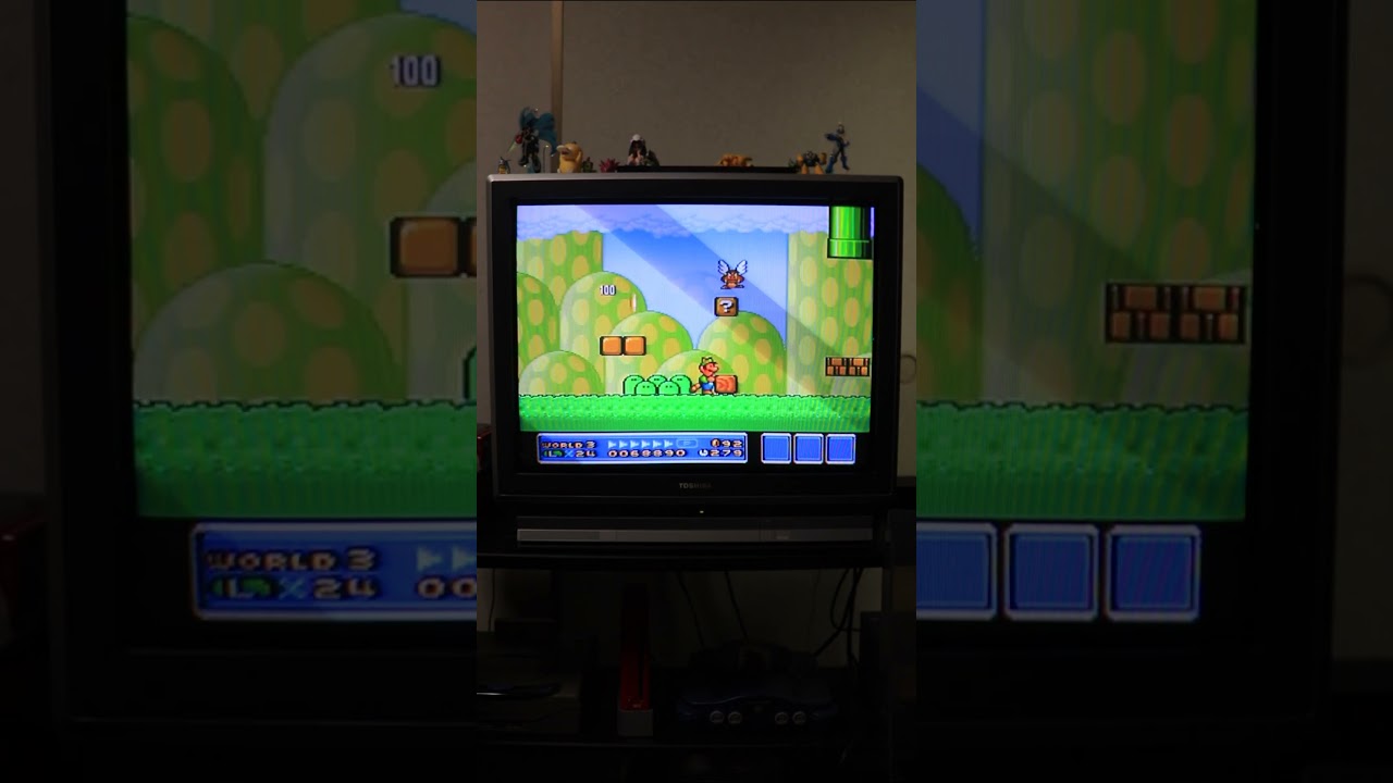 Super Mario Bros 3: World 3 Stage 4 on CRT (SNES)  #retrogaming #crt #supermariobros3