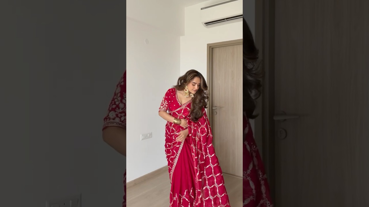 Grwm in SAREE 🌺| Khushi Malhotra #sareelove #sareefashion #saree #grwm #khushimalhotra #ytshorts