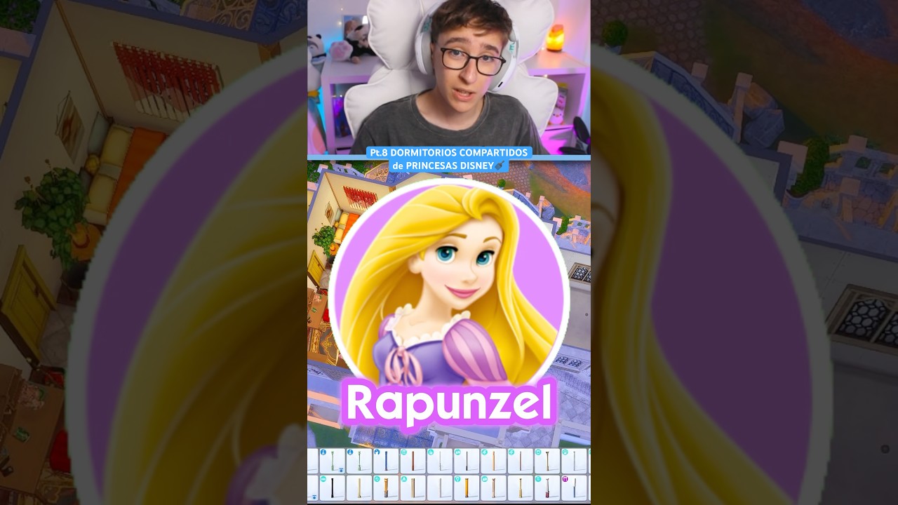 Pt.8 DORMITORIOS COMPARTIDOS de PRINCESAS DISNEY👑: Rapunzel🪮 #EAPartner#thesims4#sims4#sims#Jaglez