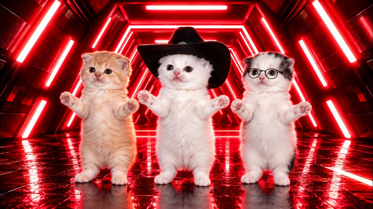 Three Kittens dancing to Bemax - La Cala Bassa [AMV]