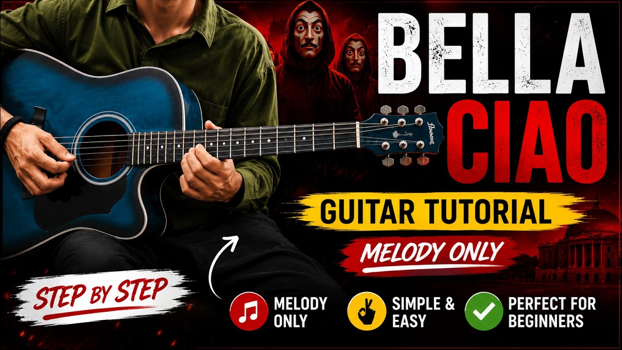 BELLA CIAO - Super Easy Guitar Tabs.......Lesson For BEGINNERS