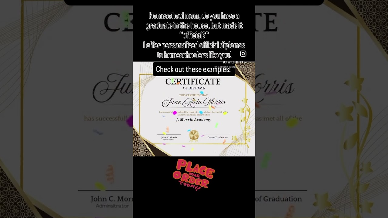 Need an official diploma for your new homeschool graduate? Check link in the comments ⬇️