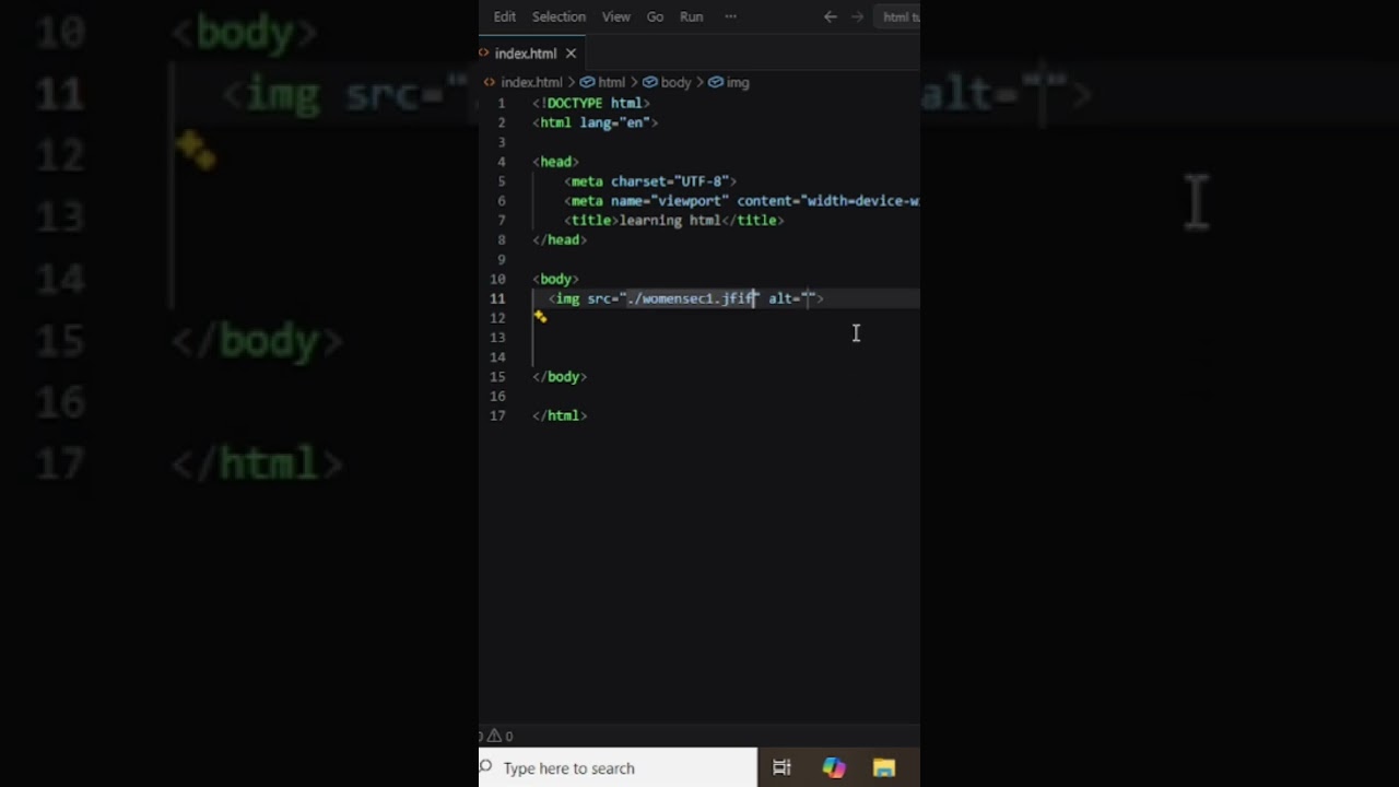 HTML Image Tag Explained in 30 Seconds | HTML Tutorial for Beginners #shorts #html #htmltags