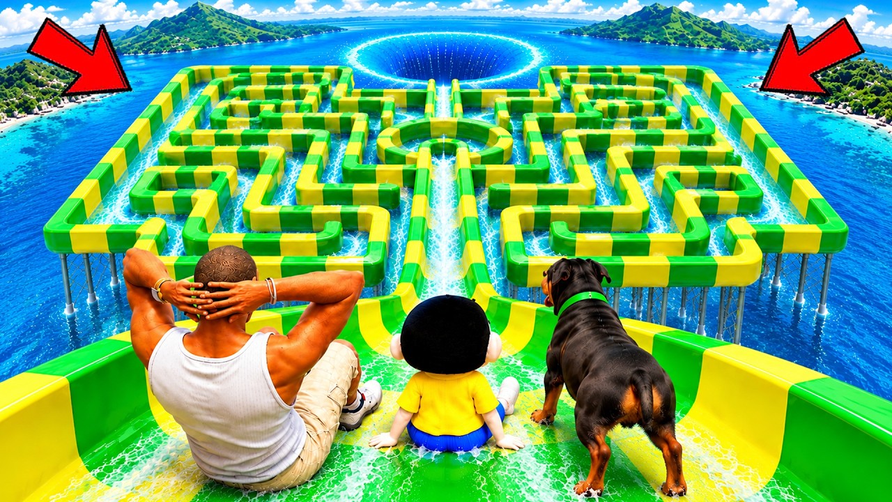 SHINCHAN AND FRANKLIN FOUND A GIANT MAZE PUZZLE SLIDE IN GTA 5