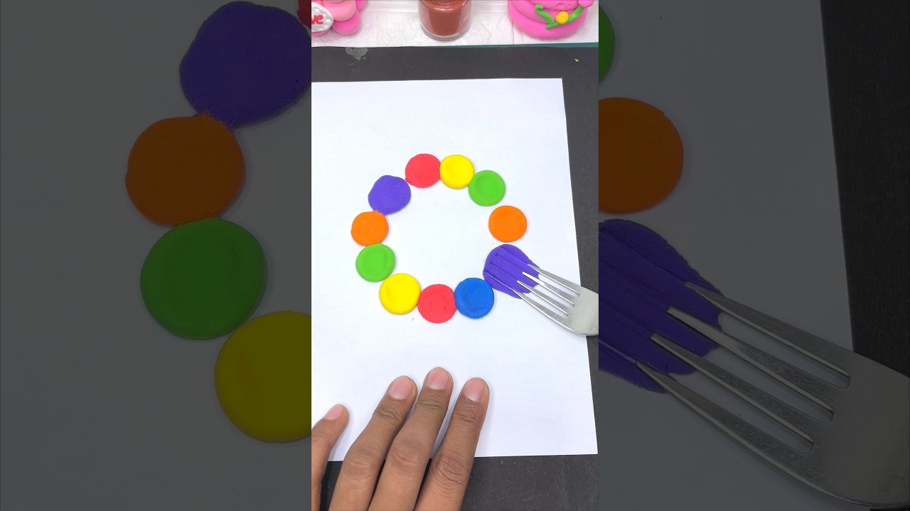 Diy colourful rainbow 🌈 with caly for kids #clay #art #kidsvideo #shortsfeed #diy