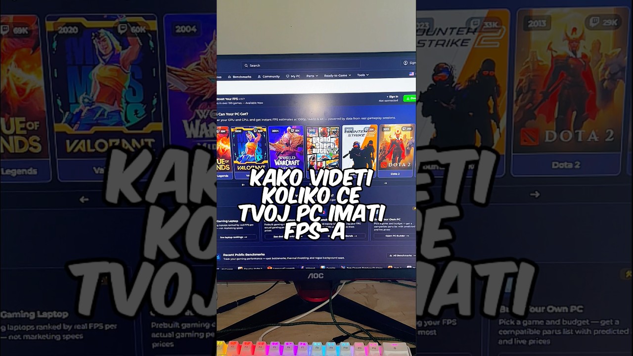 Kako videti koliko će tvoj PC imati FPS-a #fps #shorts