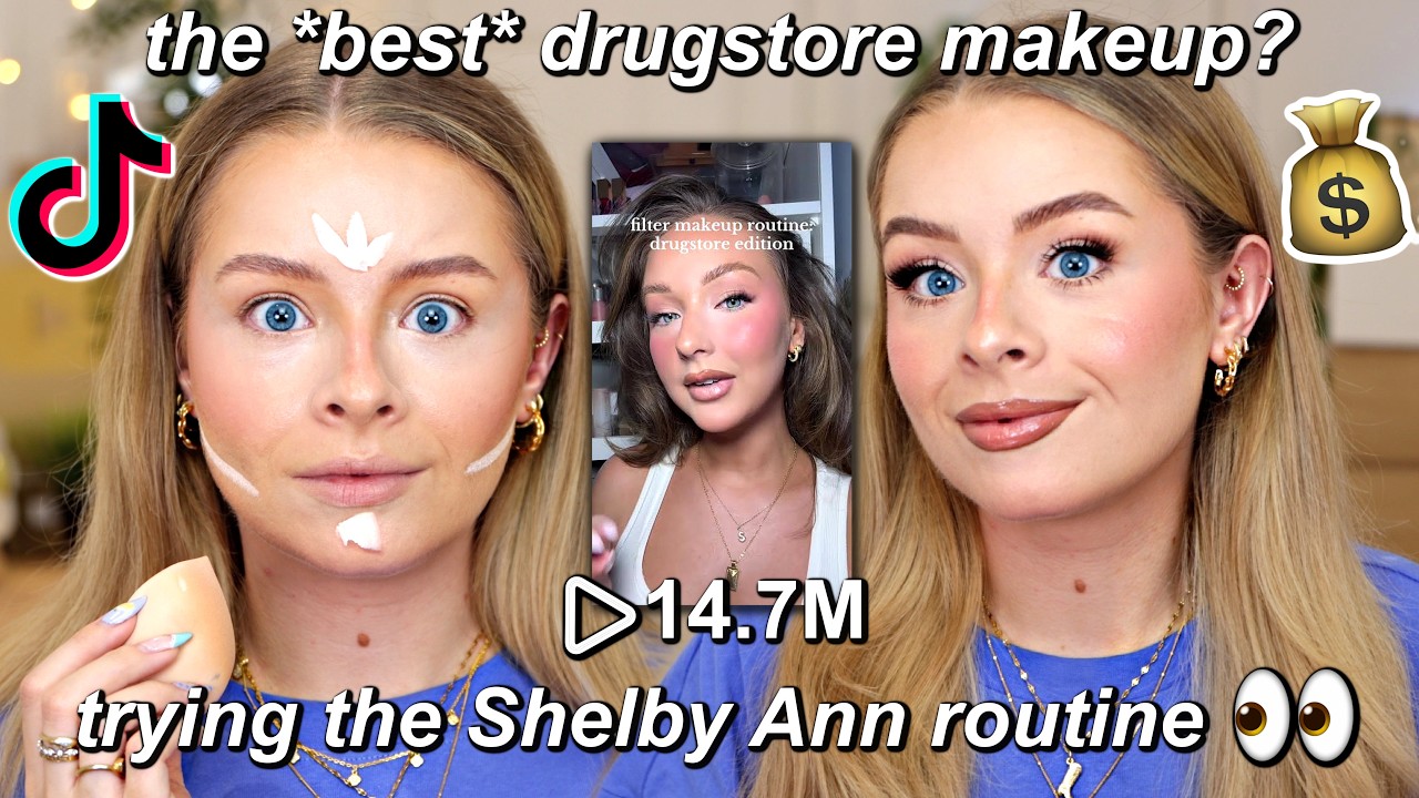 Following the Tiktok VIRAL 'Shelby Ann" drugstore makeup routine 👀 I have some thoughts..