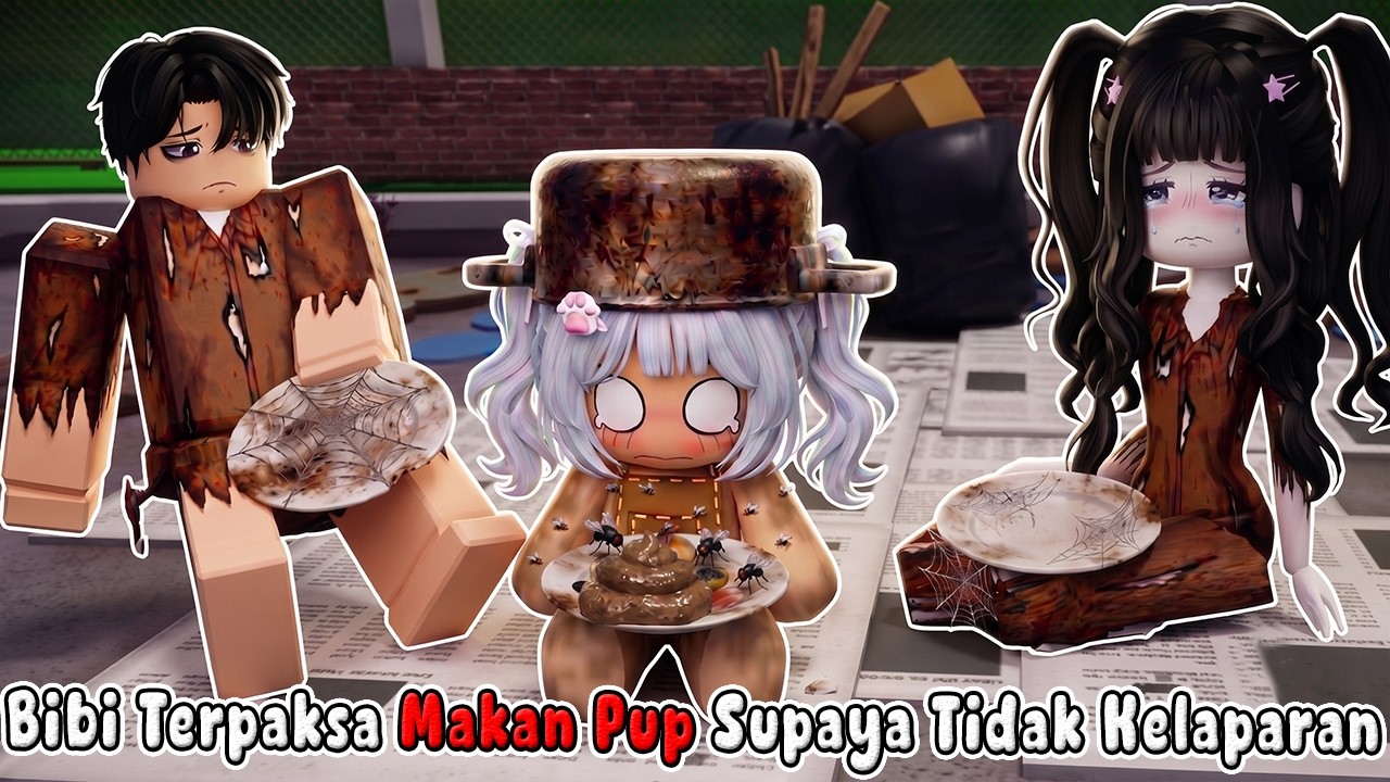 BIBI PERPAKSA MAKAN PUP DAN SAMPAH SUPAYA TIDAK KELAPARAN || BROOKHEAVEN🏡ROBLOX INDONESIA