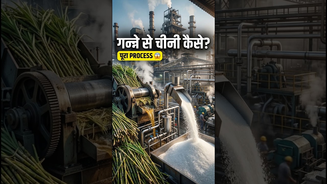 गन्ने से सफेद चीनी कैसे बनती है? 😱 पूरा Factory Process