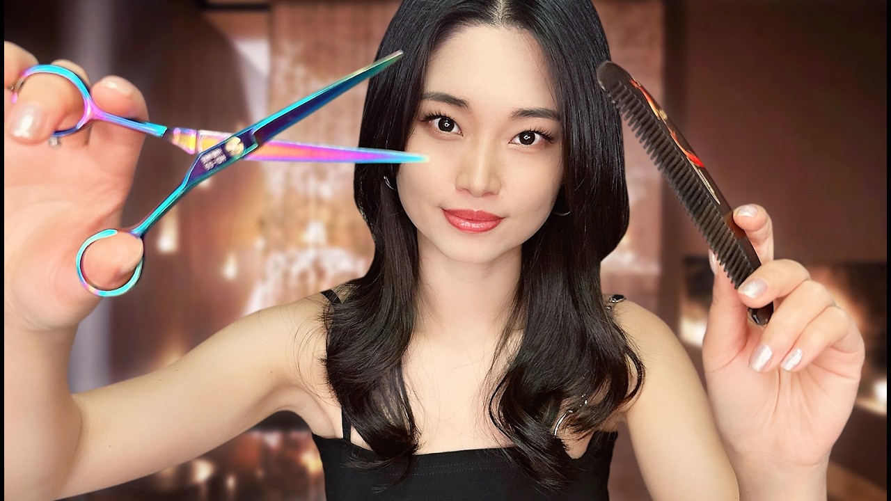 ASMR Relaxing Hair Salon ~ Haircut | Shampoo | Styling