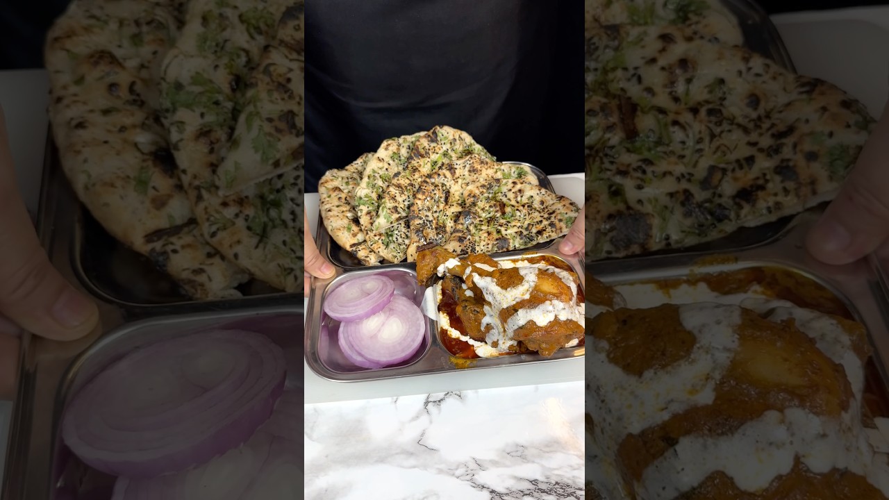 Dhaba Style Butter Chicken Masala With Garlic Naan ASMR Cooking || #asmr #recipe #indianasmrworld