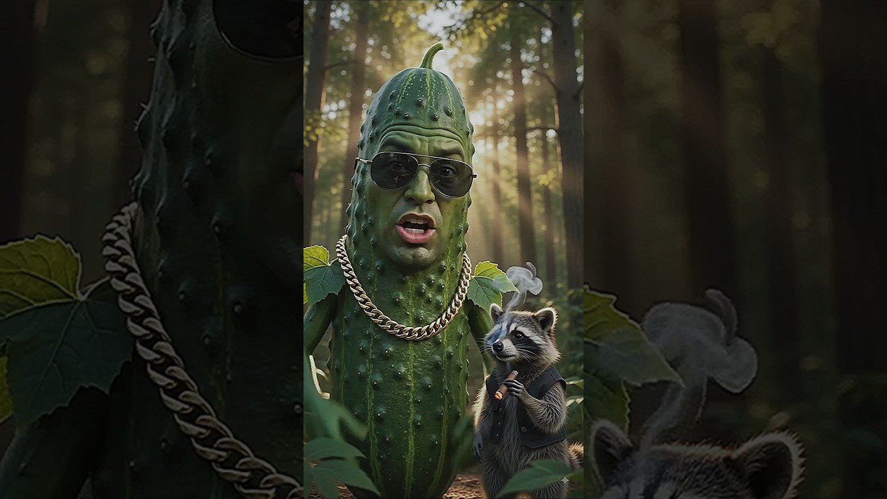 Gangster Pickle & Raccoon Drop the Hardest Rap in the Forest! 🥒🔥🎤 #shorts #shortvideo