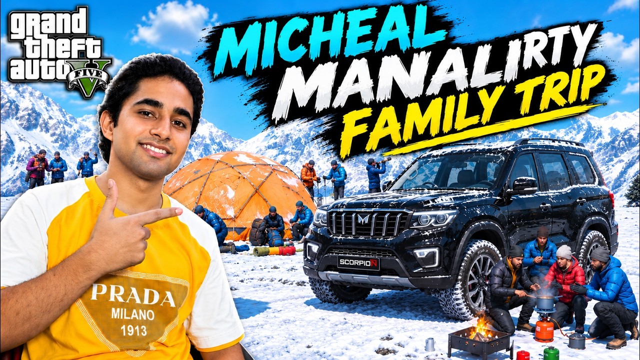 GTA 5 Michael Takes His Family to Manali in Scorpio N! 😍🏔️