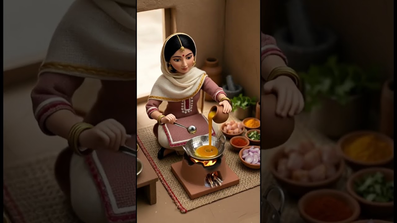 Miniature Village Biryani Recipe | Tiny Doll Cooking ASMR Part 1 #dollcooking #miniaturefood