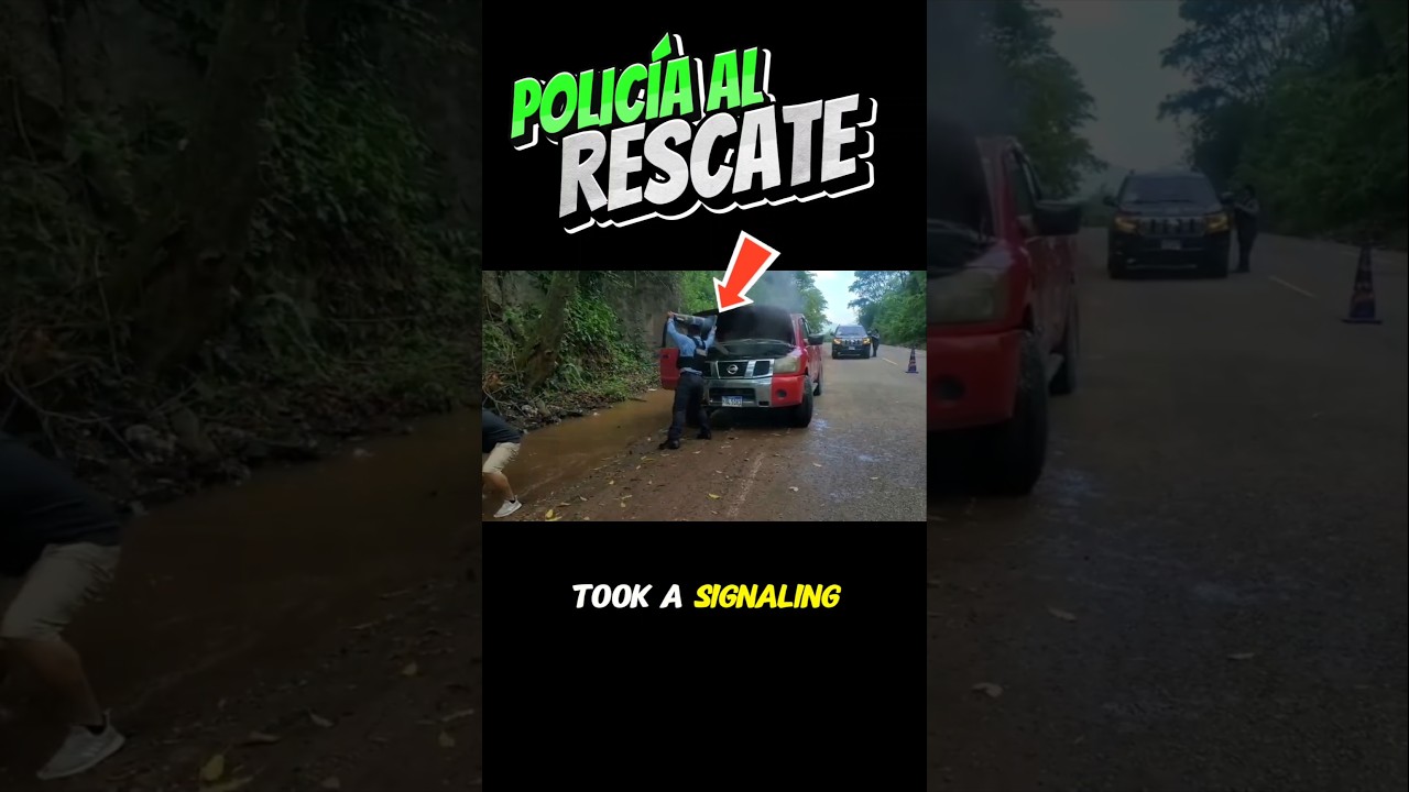 ¡Policía salva un vehículo en llamas! 😱🚒 #HeroicAct #Police #Policía #Rescate