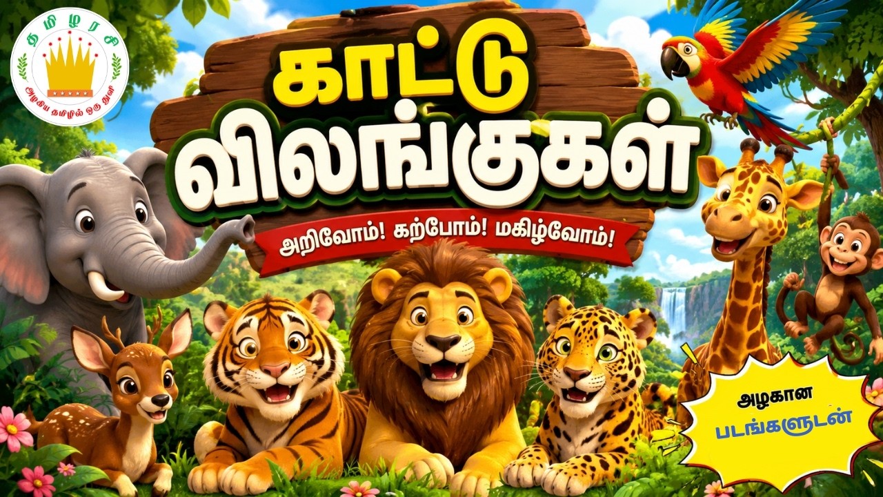 Learn Wild Animals Name Sound and Fun Fact in Tamil for Kids & children| Tamilarasi
