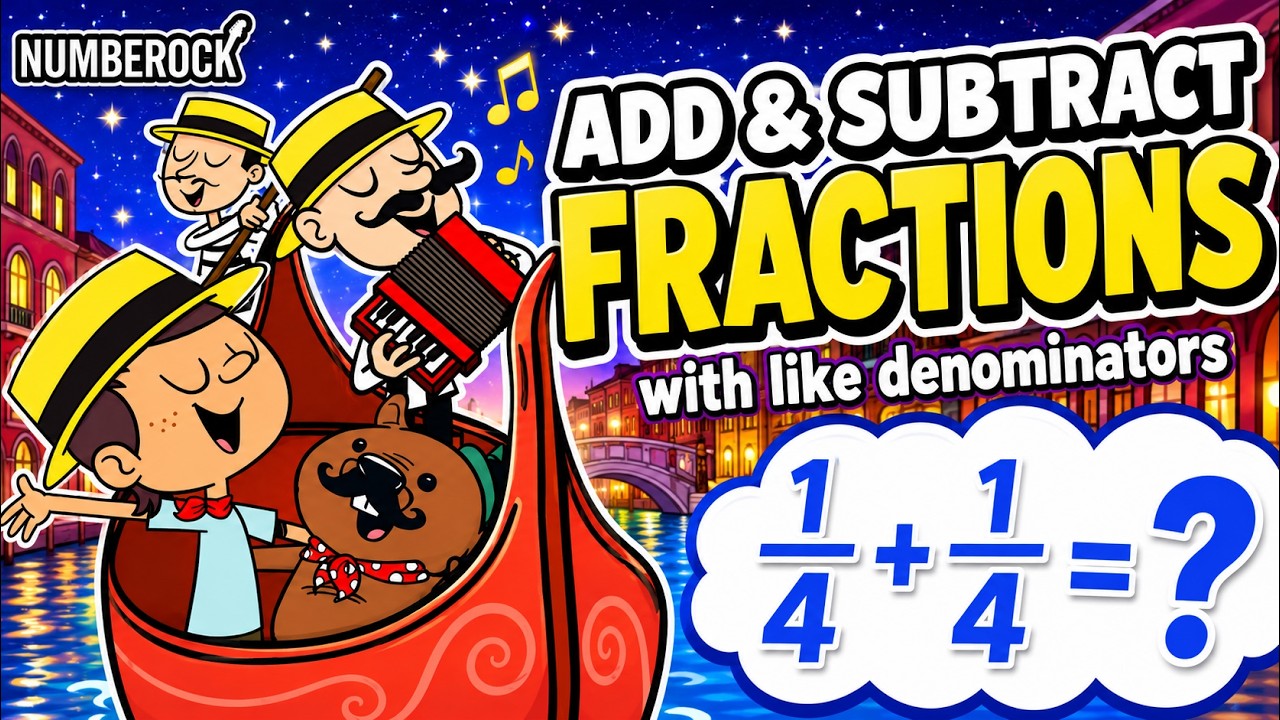 Add & Subtract Fractions with Like Denominators | Numberock Math Song for Kids (Grades 3–5)