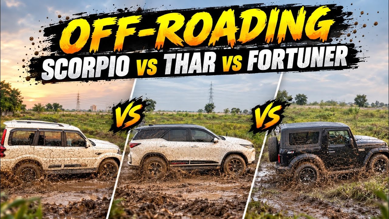 Fortuner VS Thar VS Scorpio Offroading🔥| Kon nikla Asli KING👑 